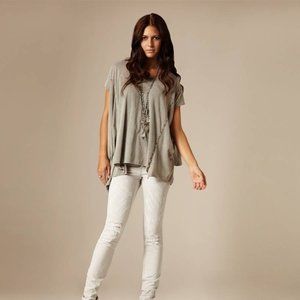 AllSaints White Godiva Oversized dress Tee Top